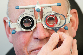 Man having eye examination